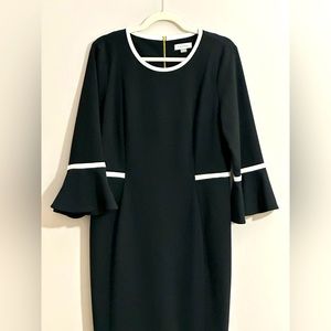 Calvin Klein Black and White Dress with flared sleeves
